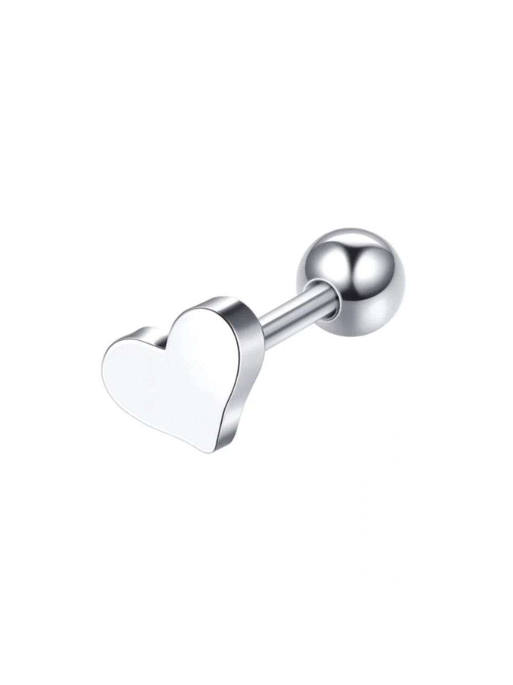 Heart Cartilage Earring Stainless Steel Barbell Stud 5mm Heart 16G